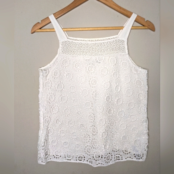 Trina Turk Eyelet Lace Tank Top Size 4 - Picture 1 of 1